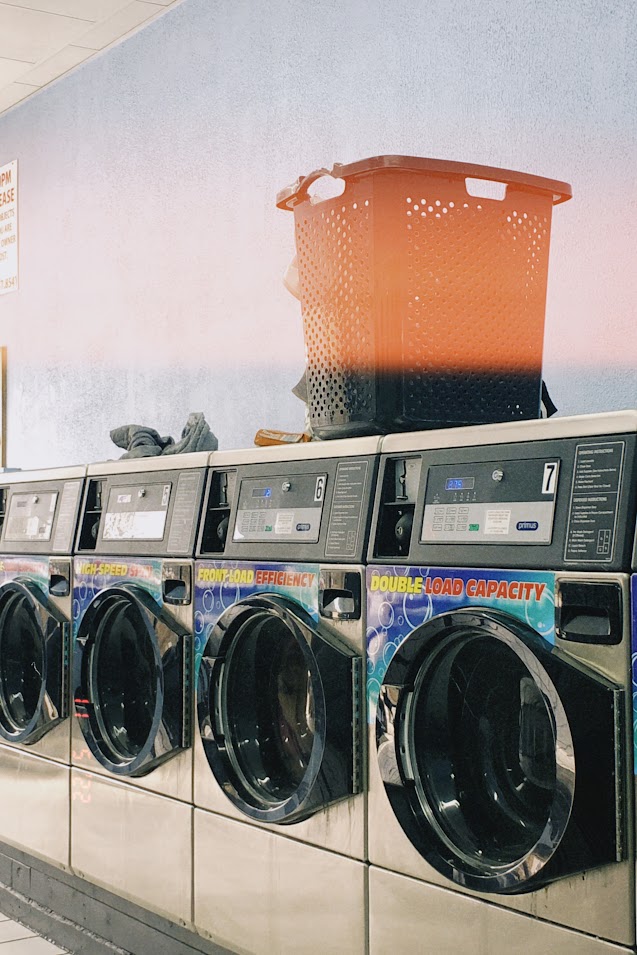november 5, 2022: washing machines in a laundromat.